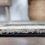 7' X 9' Chocolate Patchwork Power Loom Stain Resistant Area Rug - Homeroots