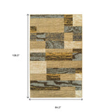 7' X 9' Light Blue And Beige Patchwork Power Loom Stain Resistant Area Rug - Homeroots - Flyclothing LLC