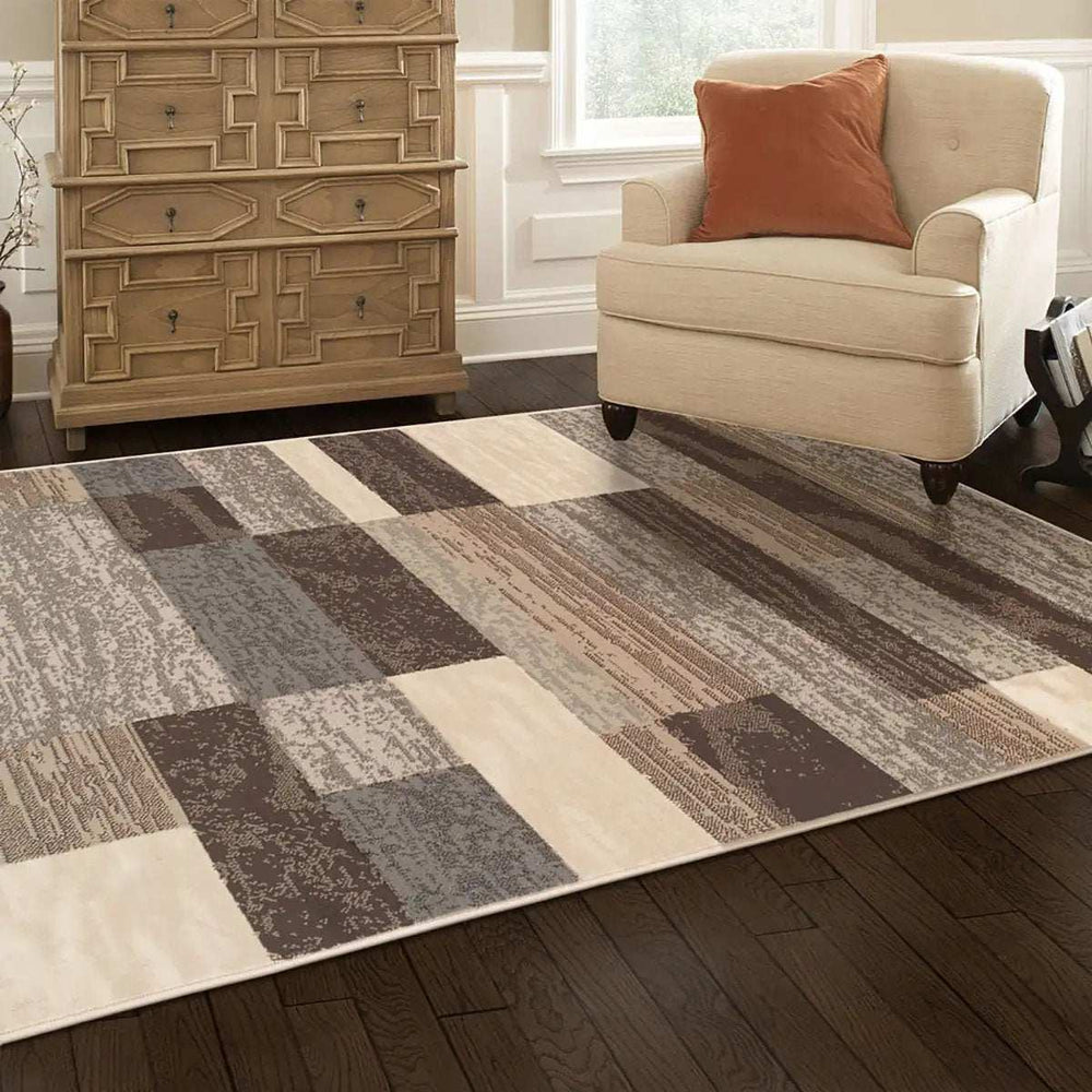 7' X 9' Slate Patchwork Power Loom Stain Resistant Area Rug - Homeroots - Flyclothing LLC