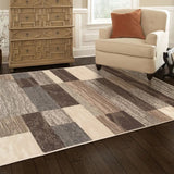 7' X 9' Slate Patchwork Power Loom Stain Resistant Area Rug - Homeroots