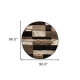 8' Round Chocolate Round Patchwork Power Loom Stain Resistant Area Rug - Homeroots - Flyclothing LLC