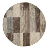 8' Round Slate Round Patchwork Power Loom Stain Resistant Area Rug - Homeroots - Flyclothing LLC