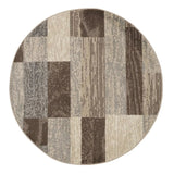 8' Round Slate Round Patchwork Power Loom Stain Resistant Area Rug - Homeroots