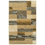 8' X 10' Light Blue And Beige Patchwork Power Loom Stain Resistant Area Rug - Homeroots
