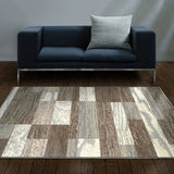 8' X 10' Light Blue And Ivory Patchwork Power Loom Stain Resistant Area Rug - Homeroots - Flyclothing LLC