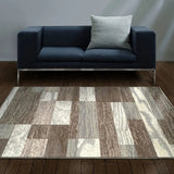 8' X 10' Light Blue And Ivory Patchwork Power Loom Stain Resistant Area Rug - Homeroots
