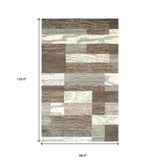 8' X 10' Light Blue And Ivory Patchwork Power Loom Stain Resistant Area Rug - Homeroots - Flyclothing LLC