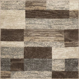8' Square Slate Square Patchwork Power Loom Stain Resistant Area Rug - Homeroots - Flyclothing LLC