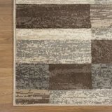 8' Square Slate Square Patchwork Power Loom Stain Resistant Area Rug - Homeroots - Flyclothing LLC