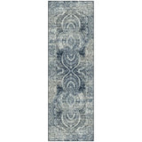 8' Taupe Abstract Power Loom Distressed Stain Resistant Runner Rug - Homeroots