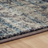 8' Taupe Abstract Power Loom Distressed Stain Resistant Runner Rug - Homeroots - Flyclothing LLC