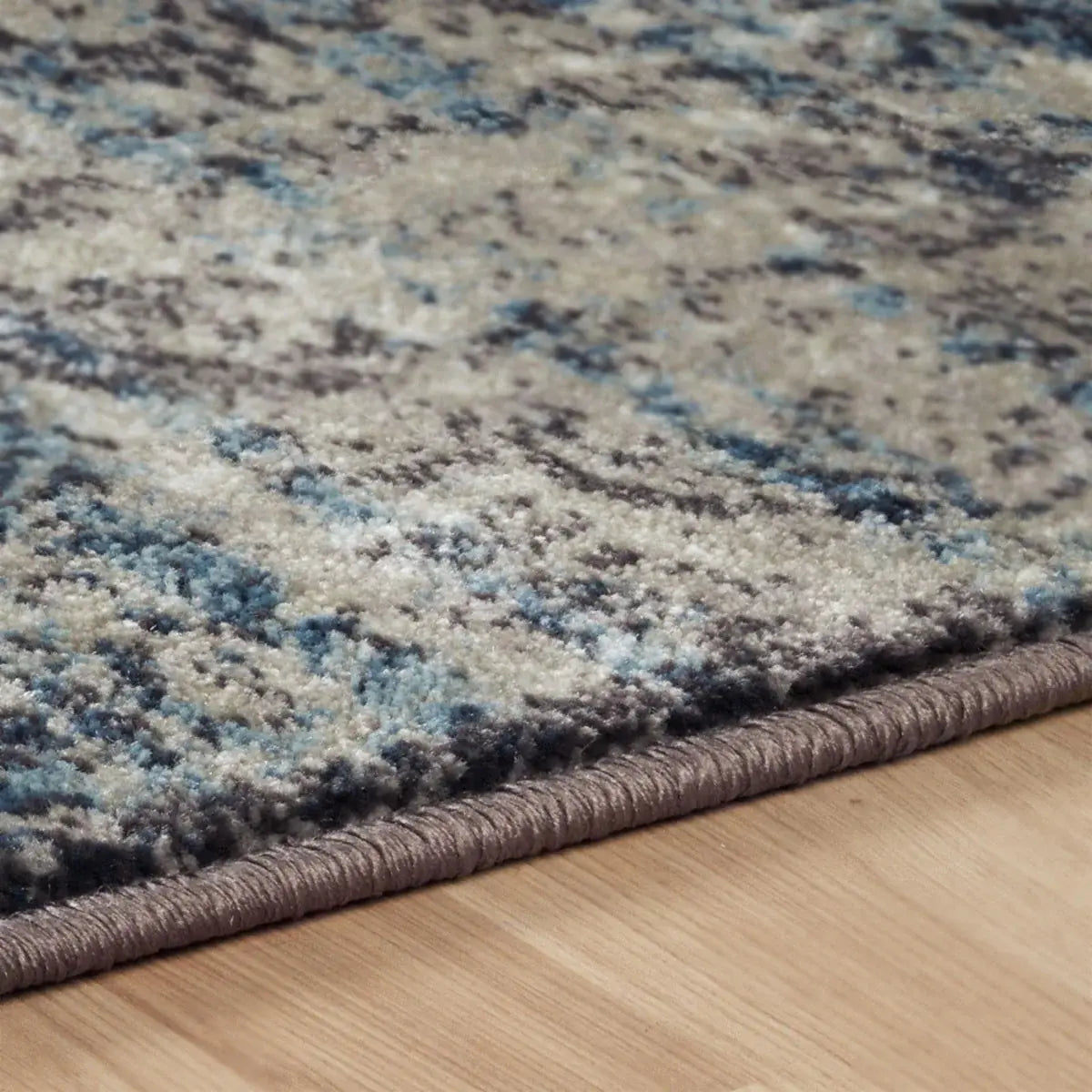 8' Taupe Abstract Power Loom Distressed Stain Resistant Runner Rug - Homeroots - Flyclothing LLC