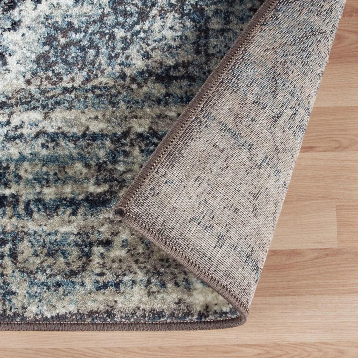 8' Taupe Abstract Power Loom Distressed Stain Resistant Runner Rug - Homeroots - Flyclothing LLC