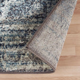 8' Taupe Abstract Power Loom Distressed Stain Resistant Runner Rug - Homeroots