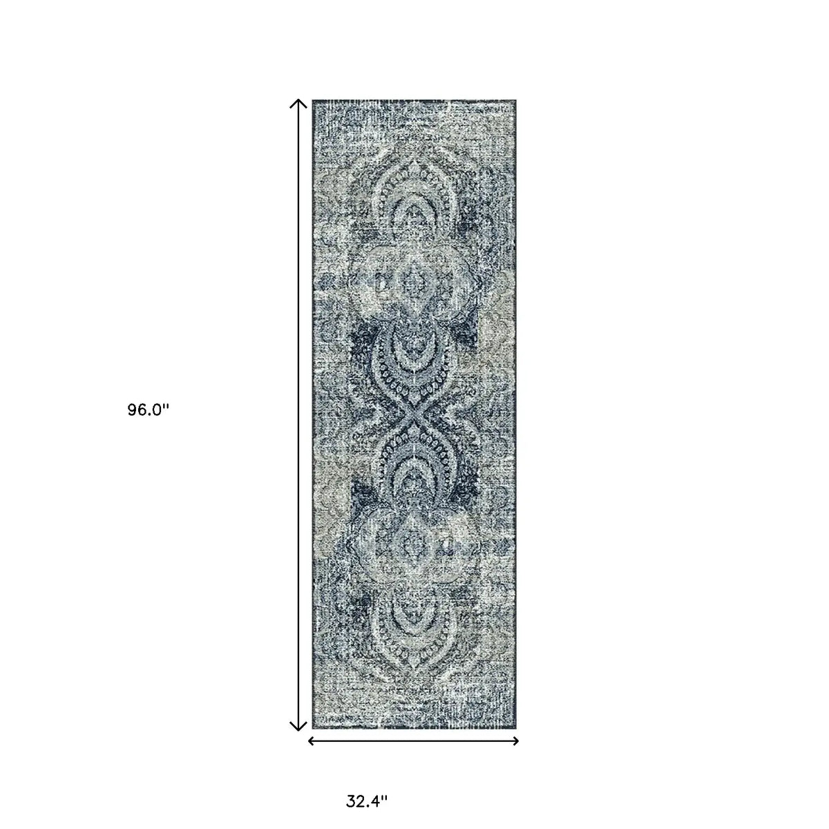 8' Taupe Abstract Power Loom Distressed Stain Resistant Runner Rug - Homeroots - Flyclothing LLC