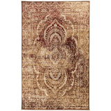 4' X 6' Maroon And Gold Abstract Power Loom Distressed Stain Resistant Area Rug - Homeroots - Flyclothing LLC