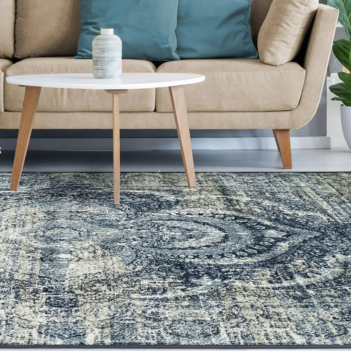 8' X 10' Taupe Abstract Power Loom Distressed Stain Resistant Area Rug - Homeroots - Flyclothing LLC
