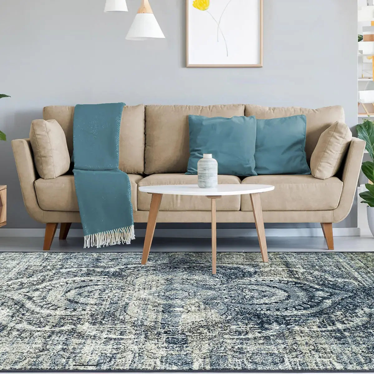 9' X 12' Taupe Abstract Power Loom Distressed Stain Resistant Area Rug - Homeroots - Flyclothing LLC
