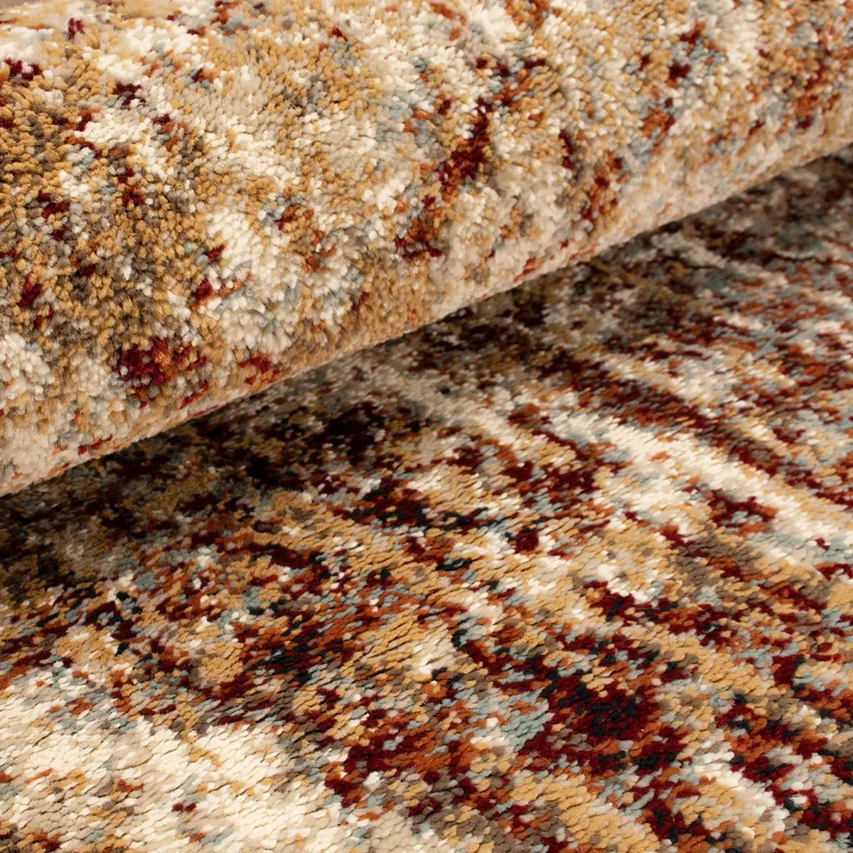 9' X 12' Maroon And Gold Abstract Power Loom Distressed Stain Resistant Area Rug - Homeroots - Flyclothing LLC