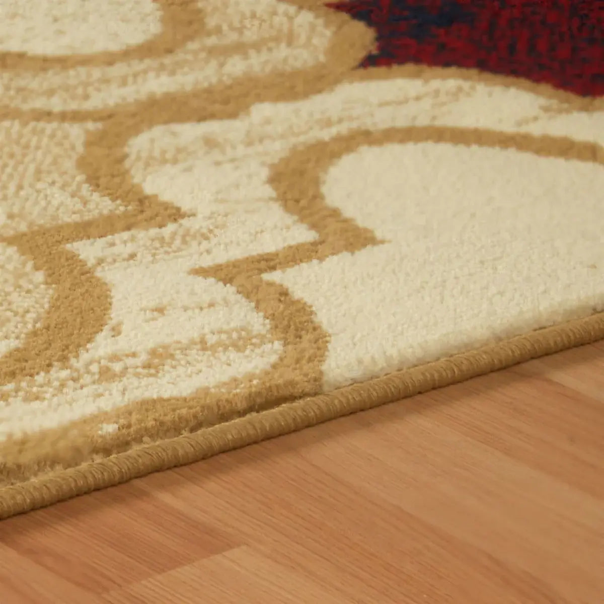 8' Beige Quatrefoil Power Loom Distressed Stain Resistant Runner Rug - Homeroots - Flyclothing LLC