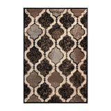 2' X 3' Chocolate Quatrefoil Power Loom Distressed Stain Resistant Area Rug - Homeroots