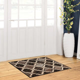2' X 3' Chocolate Quatrefoil Power Loom Distressed Stain Resistant Area Rug - Homeroots