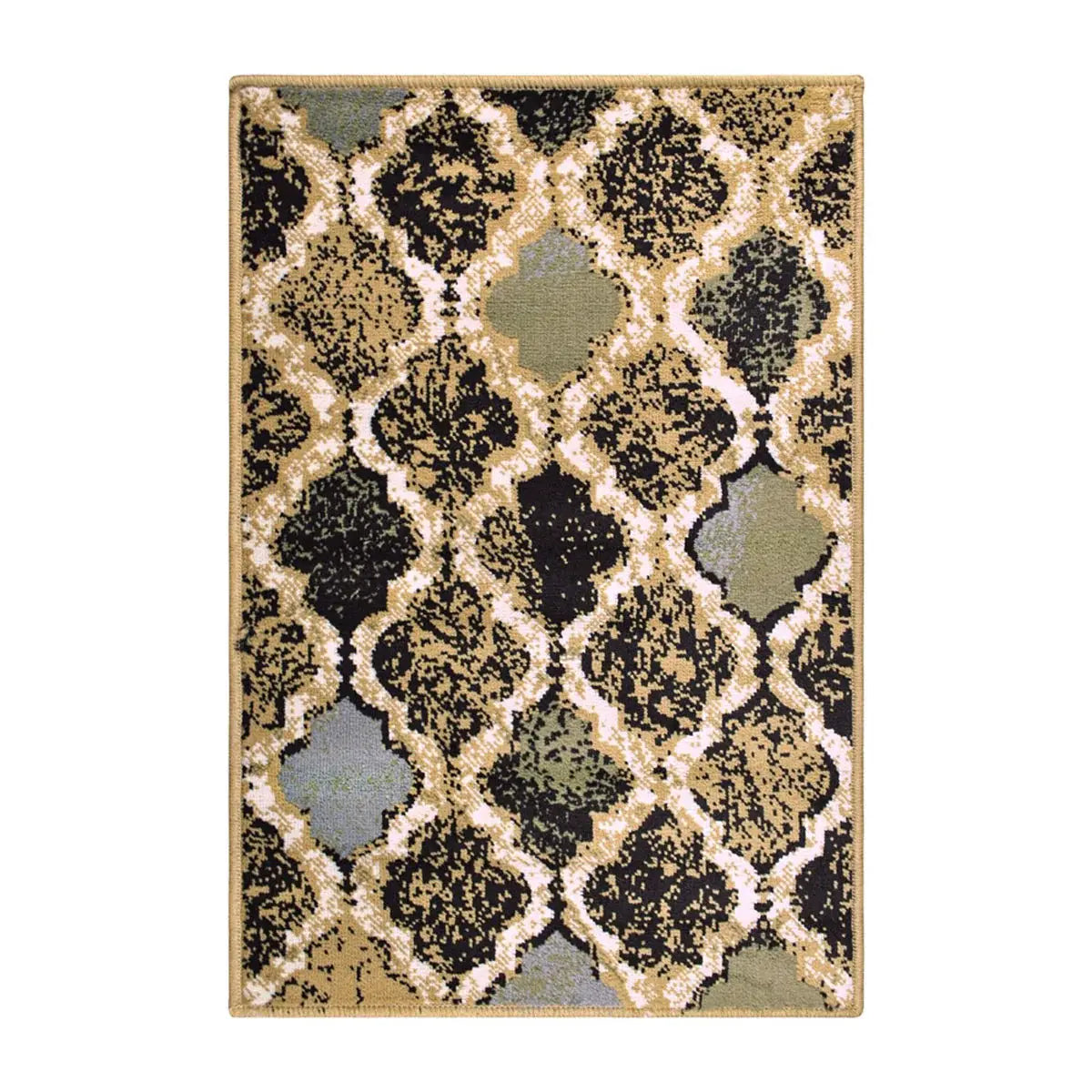 2' X 3' Multi Color Quatrefoil Power Loom Distressed Stain Resistant Area Rug - Homeroots - Flyclothing LLC