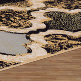 2' X 3' Multi Color Quatrefoil Power Loom Distressed Stain Resistant Area Rug - Homeroots