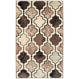 3' X 5' Ivory Quatrefoil Power Loom Distressed Stain Resistant Area Rug - Homeroots