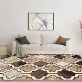 3' X 5' Ivory Quatrefoil Power Loom Distressed Stain Resistant Area Rug - Homeroots - Flyclothing LLC