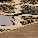 4' X 6' Multi Color Quatrefoil Power Loom Distressed Stain Resistant Area Rug - Homeroots