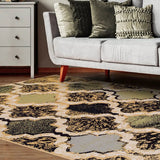 4' X 6' Multi Color Quatrefoil Power Loom Distressed Stain Resistant Area Rug - Homeroots
