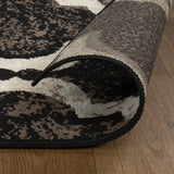 5' Square Chocolate Square Quatrefoil Power Loom Distressed Stain Resistant Area Rug - Homeroots