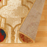 5' X 8' Beige Quatrefoil Power Loom Distressed Stain Resistant Area Rug - Homeroots - Flyclothing LLC
