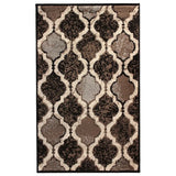 5' X 8' Chocolate Quatrefoil Power Loom Distressed Stain Resistant Area Rug - Homeroots - Flyclothing LLC