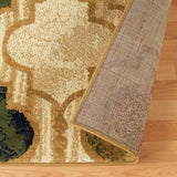5' X 8' Cream Quatrefoil Power Loom Distressed Stain Resistant Area Rug - Homeroots