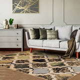 5' X 8' Multi Color Quatrefoil Power Loom Distressed Stain Resistant Area Rug - Homeroots - Flyclothing LLC