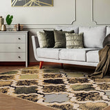 5' X 8' Multi Color Quatrefoil Power Loom Distressed Stain Resistant Area Rug - Homeroots - Flyclothing LLC