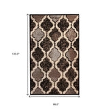 8' X 10' Chocolate Quatrefoil Power Loom Distressed Stain Resistant Area Rug - Homeroots - Flyclothing LLC