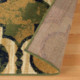 8' X 10' Green Quatrefoil Power Loom Distressed Stain Resistant Area Rug - Homeroots - Flyclothing LLC