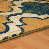 8' X 10' Green Quatrefoil Power Loom Distressed Stain Resistant Area Rug - Homeroots - Flyclothing LLC