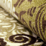 2' X 3' Greens And Browns Floral Power Loom Non Skid Area Rug - Homeroots - Flyclothing LLC