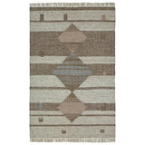 5' X 8' Grey Geometric Flatweave Handmade Stain Resistant Area Rug With Fringe - Homeroots - Flyclothing LLC