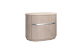 22" Beige Two Drawer Oval Nightstand - Homeroots