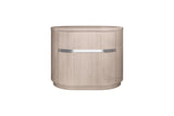 22" Beige Two Drawer Oval Nightstand - Homeroots