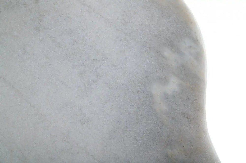 15" Black And White Marble Free Form End Table - Homeroots