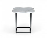 15" Black And White Marble Free Form End Table - Homeroots - Flyclothing LLC