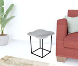 15" Black And White Marble Free Form End Table - Homeroots - Flyclothing LLC