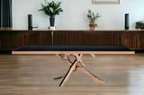 87" Black And Gold Glass And Stainless Steel Pedestal Base Dining Table - Homeroots - Flyclothing LLC