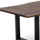 102" Brown And Black Solid Wood And Metal Sled Base Dining Table - Homeroots